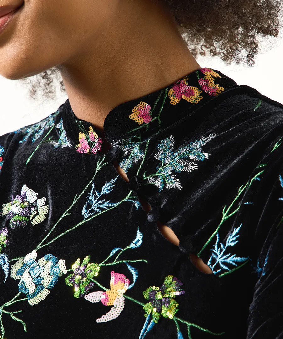 WF379A_2 Twilight Shine Black Dress - Image 1